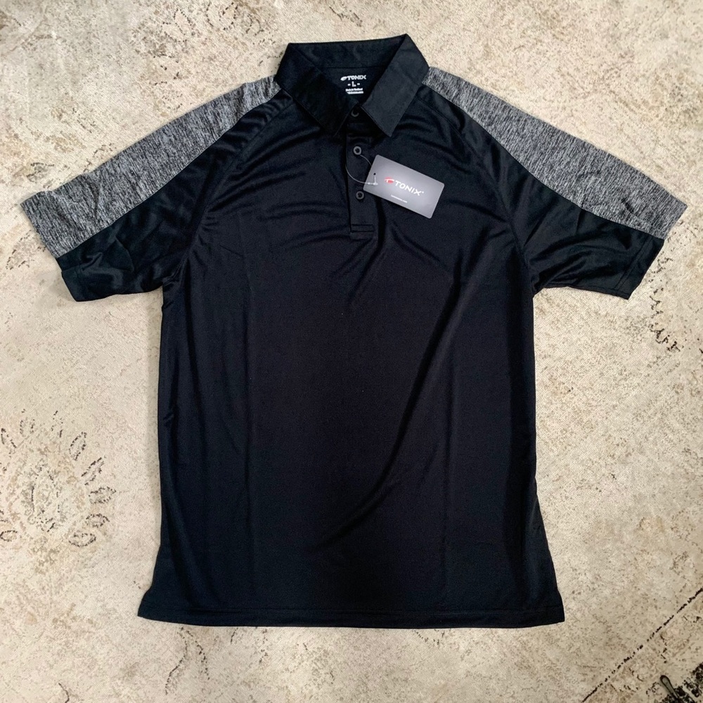 Men’s Black Two-Toned Performance Polo